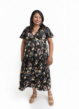 Load image into Gallery viewer, Forever dress // Black floral pleats