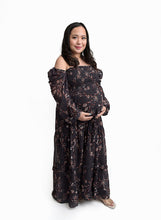 Load image into Gallery viewer, Forever dress // Black smocked orchid