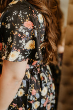 Load image into Gallery viewer, Forever dress // Black floral pleats
