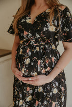 Load image into Gallery viewer, Forever dress // Black floral pleats