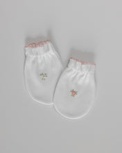 Load image into Gallery viewer, Newborn Mitten // White + pink