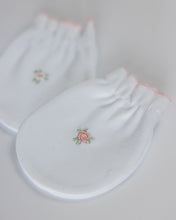 Load image into Gallery viewer, Newborn Mitten // White + pink
