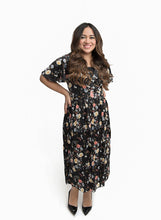 Load image into Gallery viewer, Forever dress // Black floral pleats