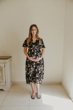 Load image into Gallery viewer, Forever dress // Black floral pleats