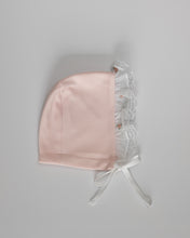 Load image into Gallery viewer, Newborn Bonnet // Pink ruffle