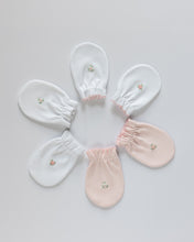 Load image into Gallery viewer, Newborn Mitten // White + pink