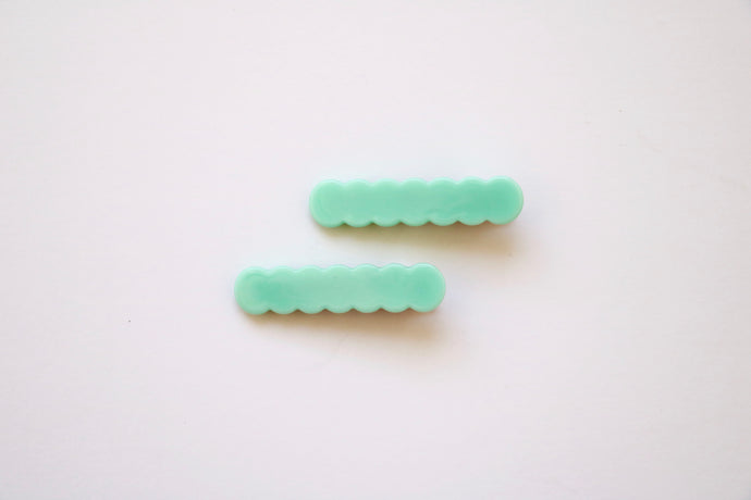 Scallop clip // aquamarine