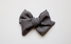 Linen bow // gris